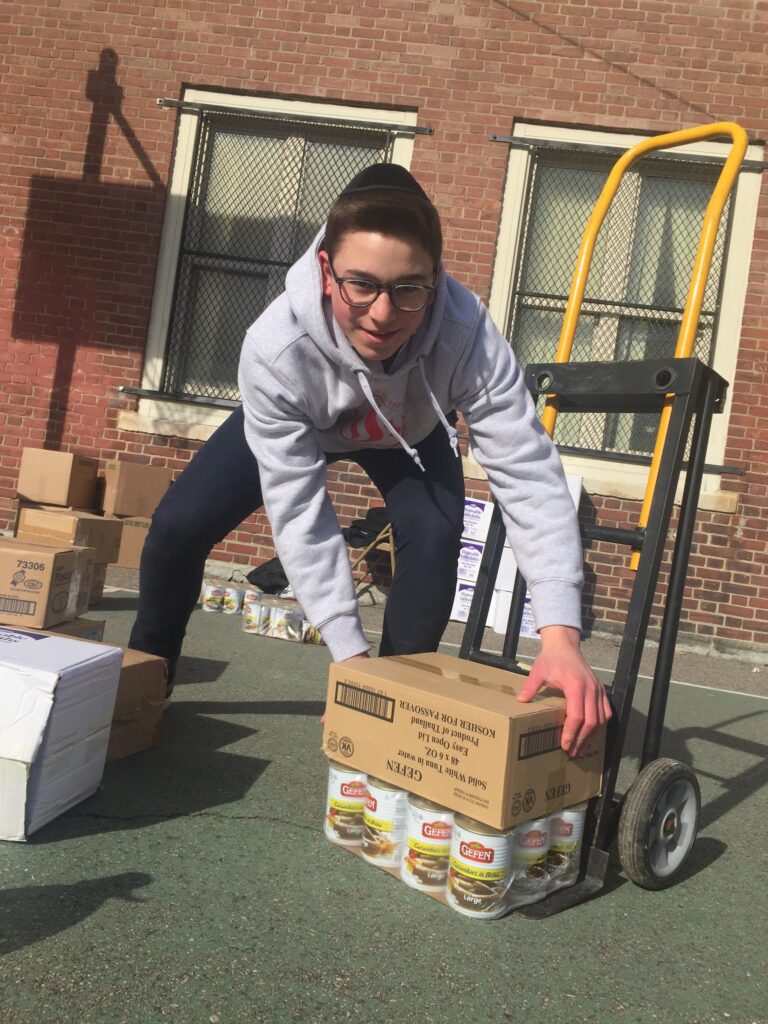 A jewish boy volunteering